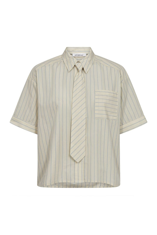 Co´Couture - Simocc Stripe Ss Tie Shirt 45050 - 171 - Paleyellow