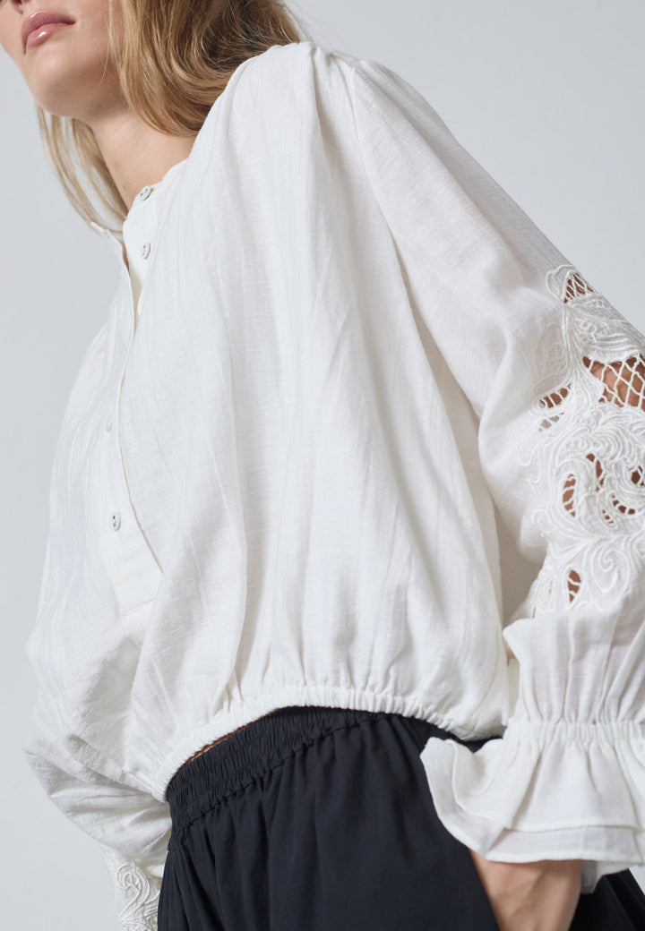 Co´Couture - Stinacc Emb Blouse 45078 - 11 - Off White Bluser 