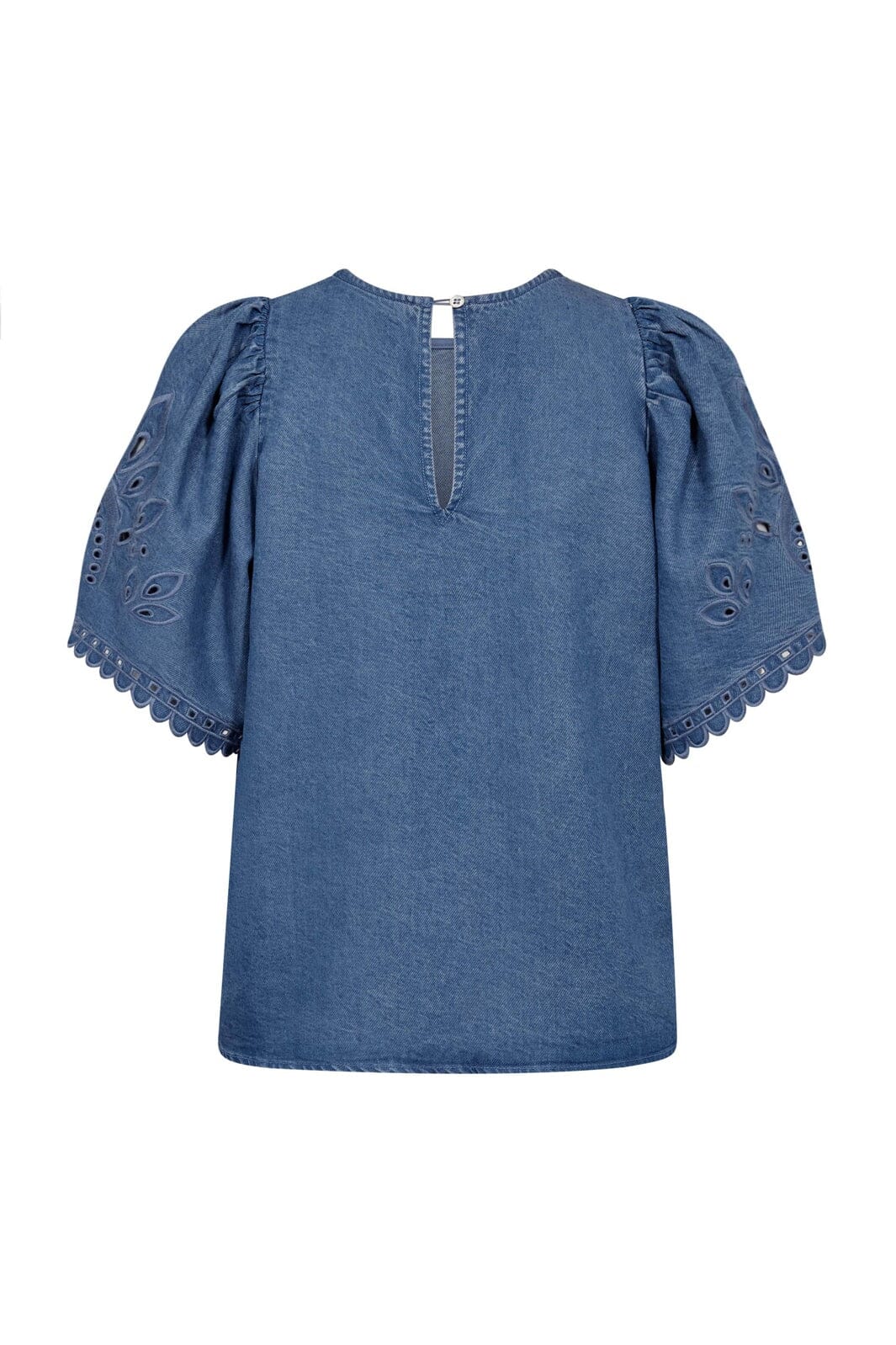 Co´Couture - Tillycc Emb Ss Blouse 45057 - 552 - Denim Blue
