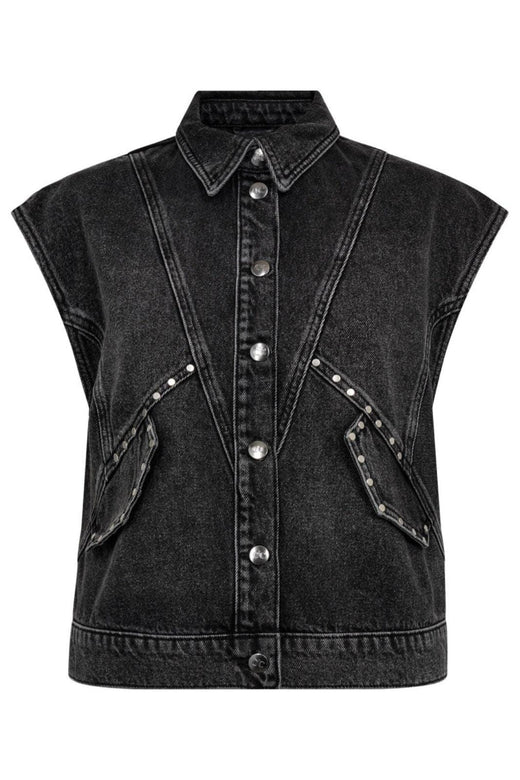 Co´Couture - Vickycc Stud Denim Vest 30367 - 96 - Black Veste 