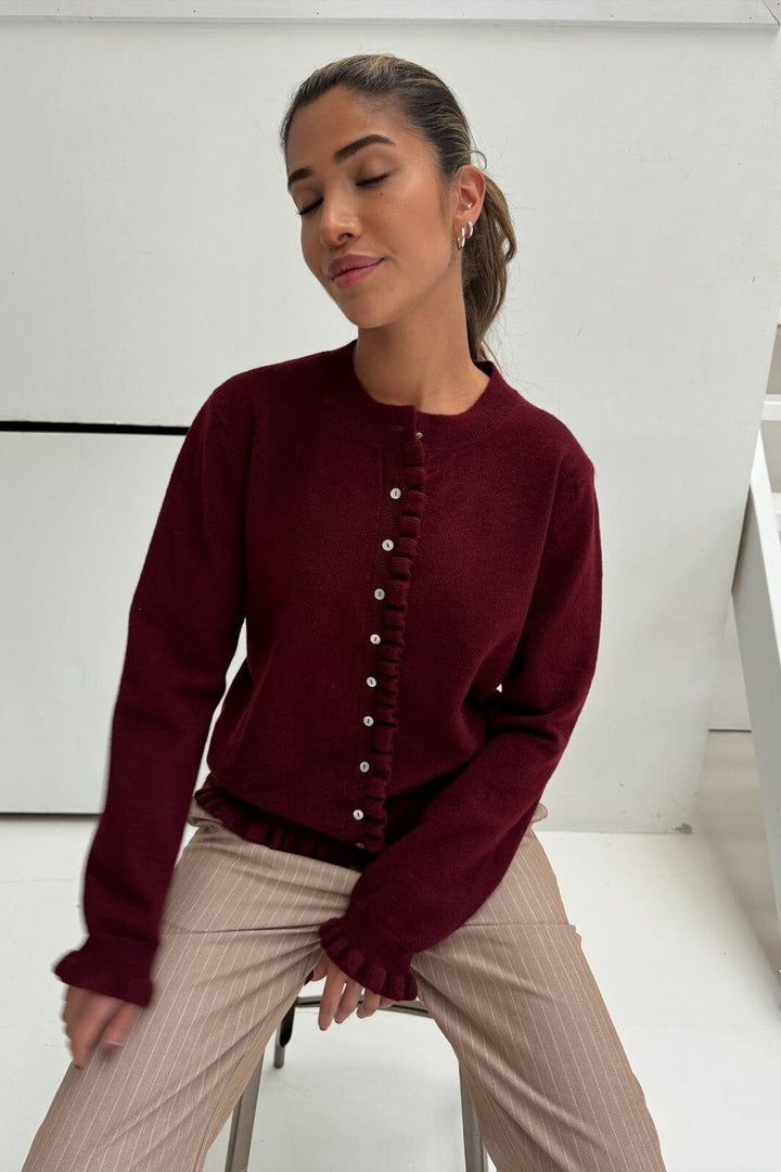 Continue - Sisse Knit 14896 - Bordaux Strikbluser 