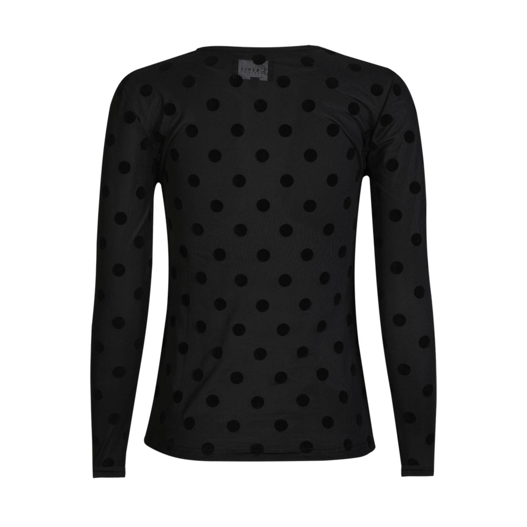 Liberte - Mesh Ls Tshirt, Flock 22081 - Black Big Dot