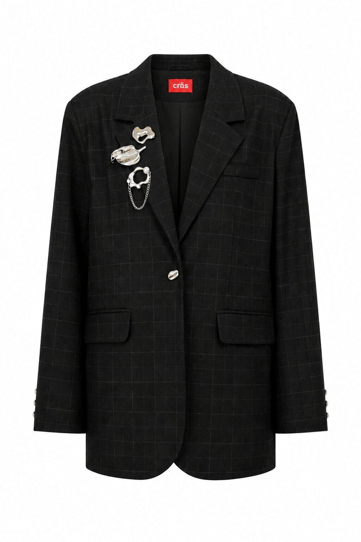 Cras - Aisha Blazer C783 - Dark Grey Check Blazere 