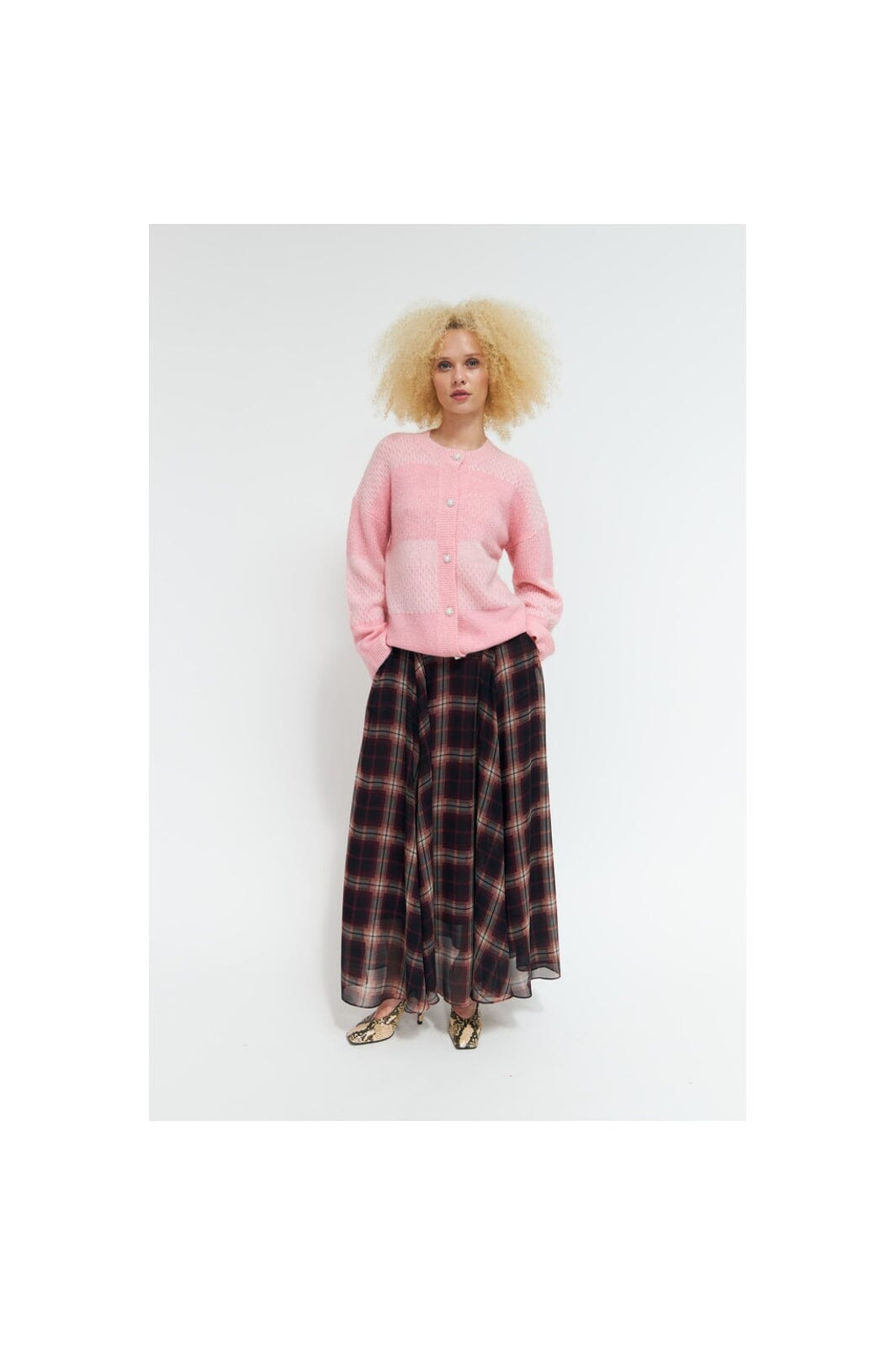Cras - Odelle Skirt C772 - Bordeaux Check