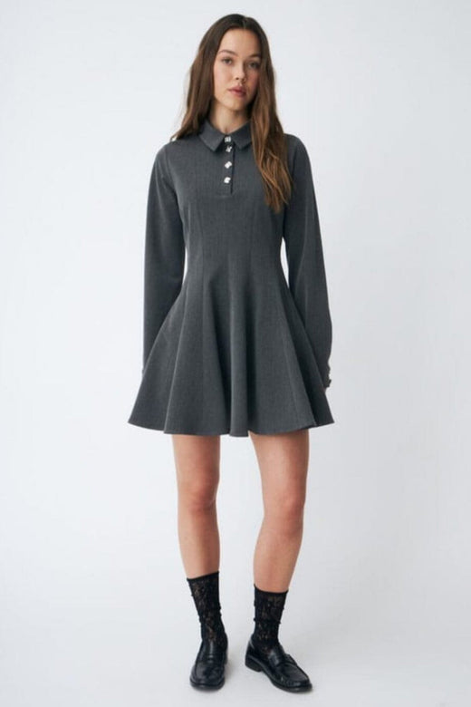 Cras - Polo Dress C584 - 9003 Grey Melange Kjoler 