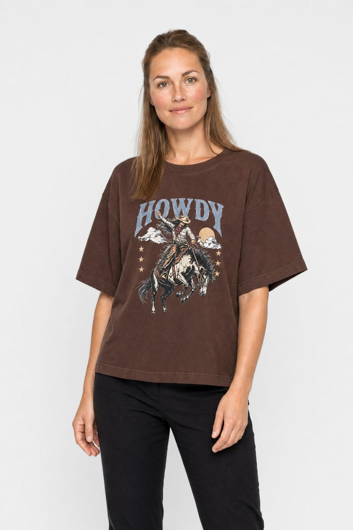 Dear Molly - Howdy T-Shirt  Ch170408b  - Chokoladebrun - XS