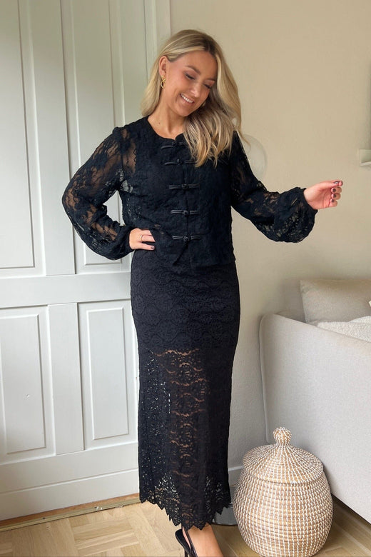 Dear Molly - Lace Blouse Ch171496b - Black Bluser 