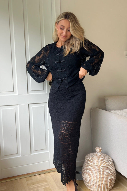 Dear Molly - Lace Blouse Ch171496b - Black Bluser 