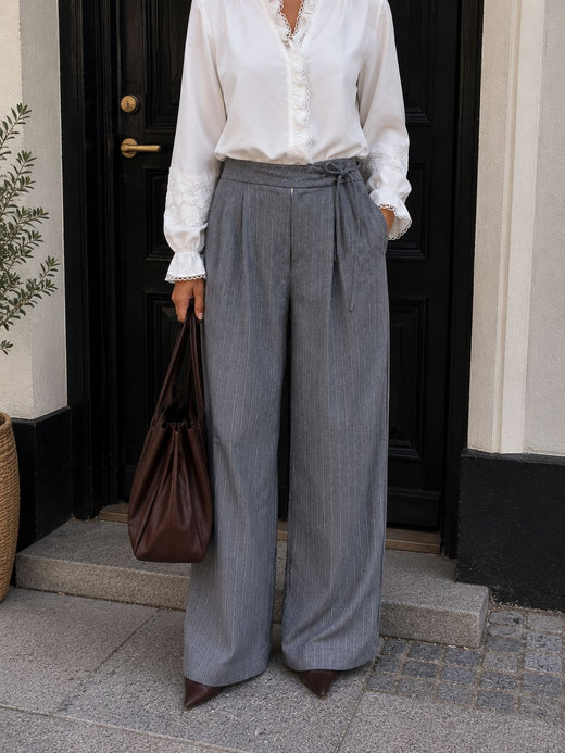 Dear Molly - Lise Pant Pants Ch165147c - Grey Stripe Bukser 