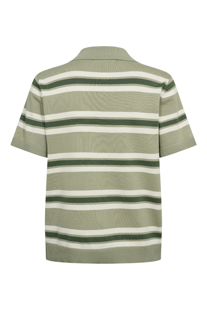 A-VIEW - Polo Stripe Knit Blouse AV5060 - 859 - Dusty Green