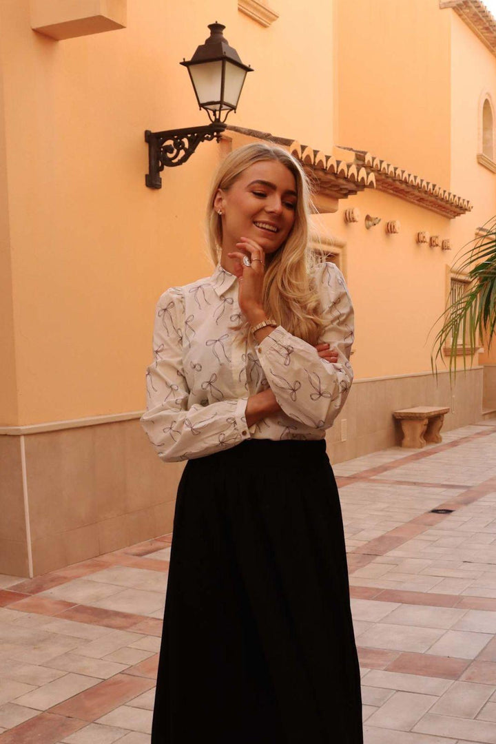 Liberte - Flora Ls Blouse 21598 - Creme Bow