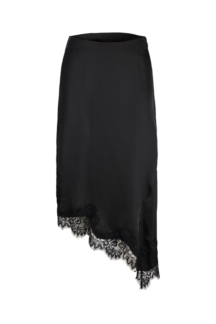 Jjxx - Jxvima Satin Asymmetric Skirt Ln - 5089448 Black