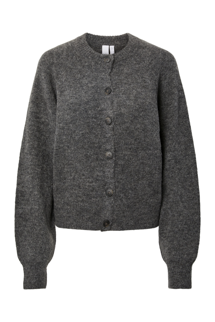 YAS - Yasjohi Ls Wool Blend Cardigan - 4972530 Medium Grey Melange