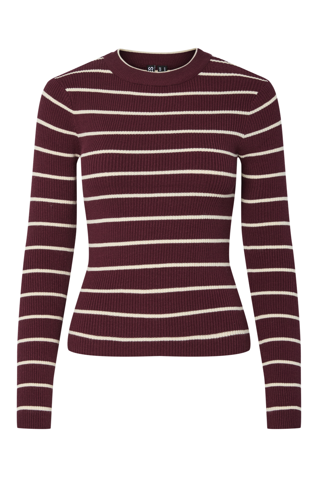 Pieces - Pcmira New Ls O-Neck Knit - 4803165 Tawny Port Birch Narrow
