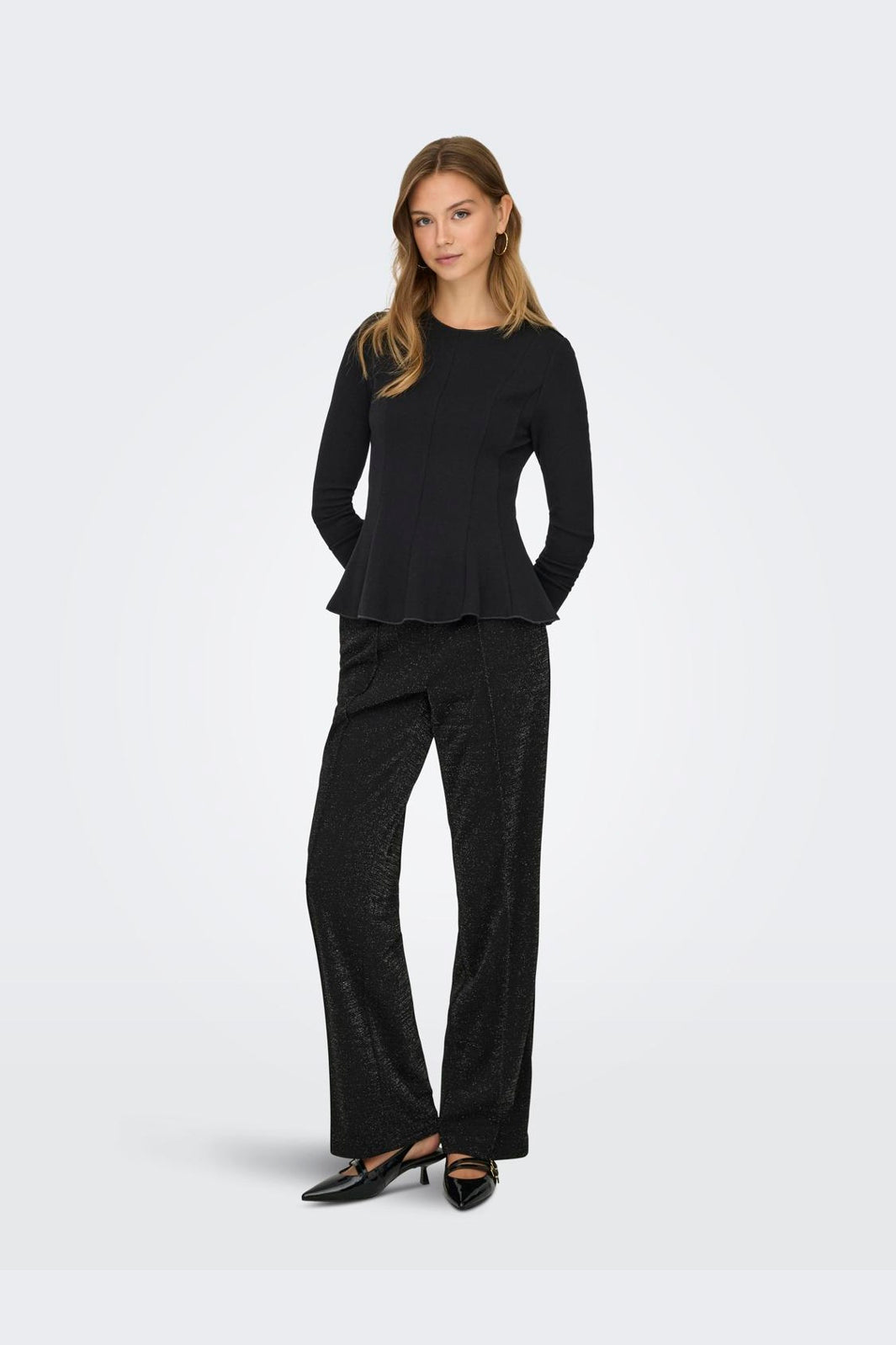 Only - Onlkenya L/S Peplum Top - 4908166 Black