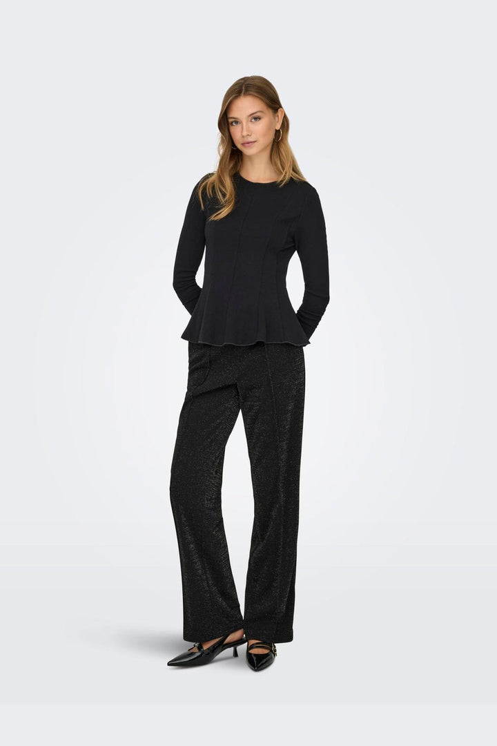 Only - Onlkenya L/S Peplum Top - 4908166 Black