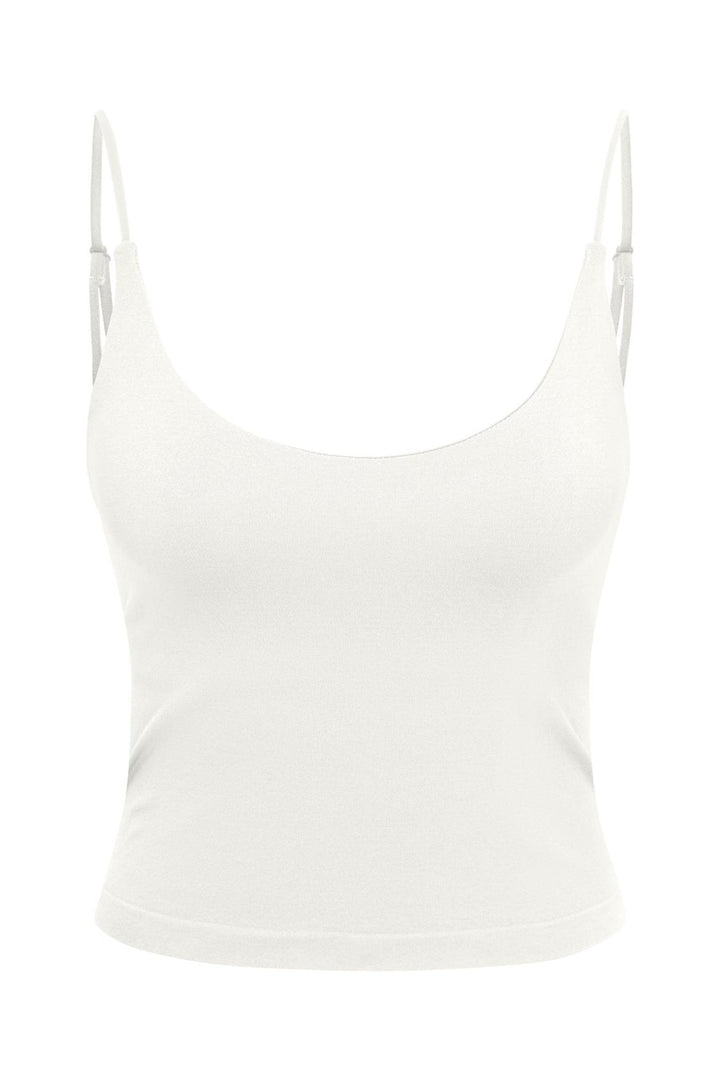 Only - Onlbella Seamless V-Neck Crop Top Acc - 5096416 Cloud Dancer