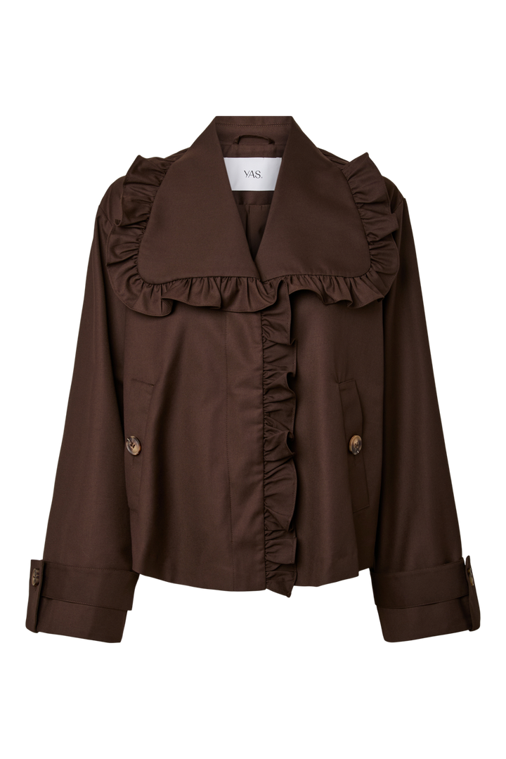 YAS - Yaselsana Ls Short Trenchcoat - 5100176 Chocolate Brown