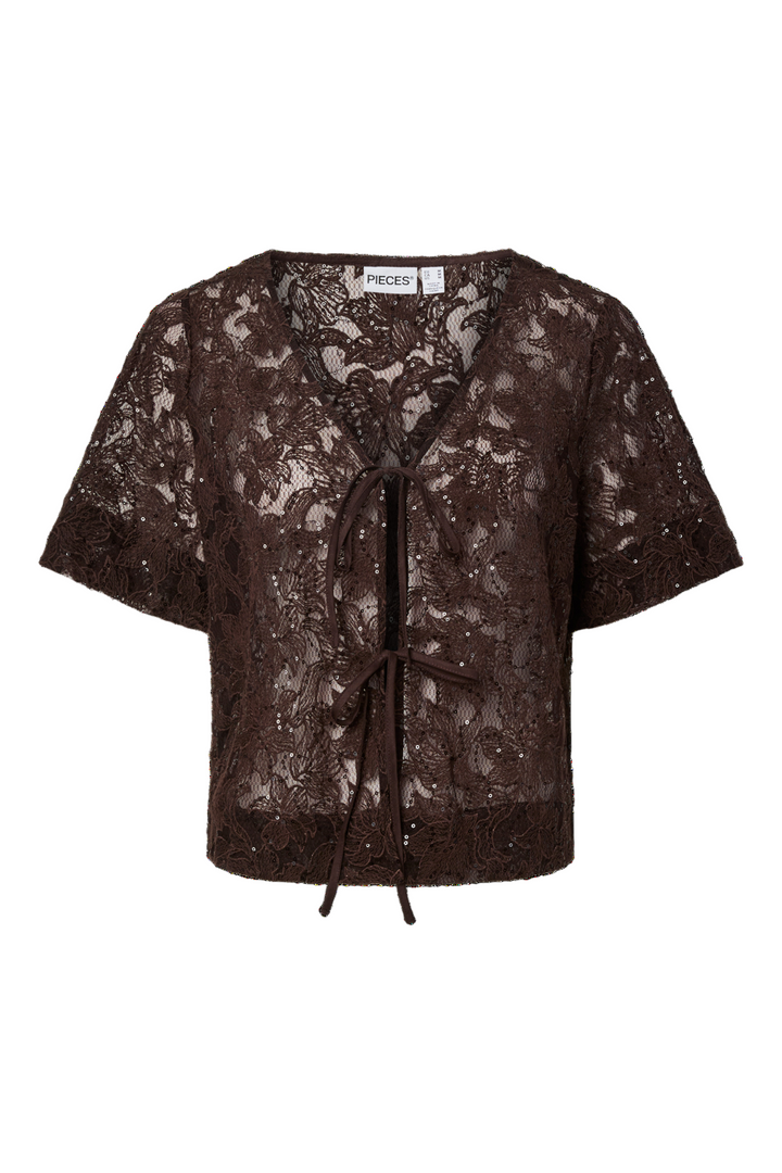 Pieces - Pclouise 2/4 V-Neck Tie Top - 5038956 Delicioso