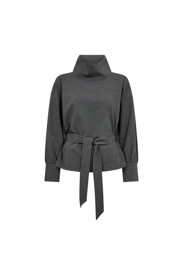 Co´Couture - Priscillacc Funnel Neck Blouse 500822 - 65003 - Mid Grey