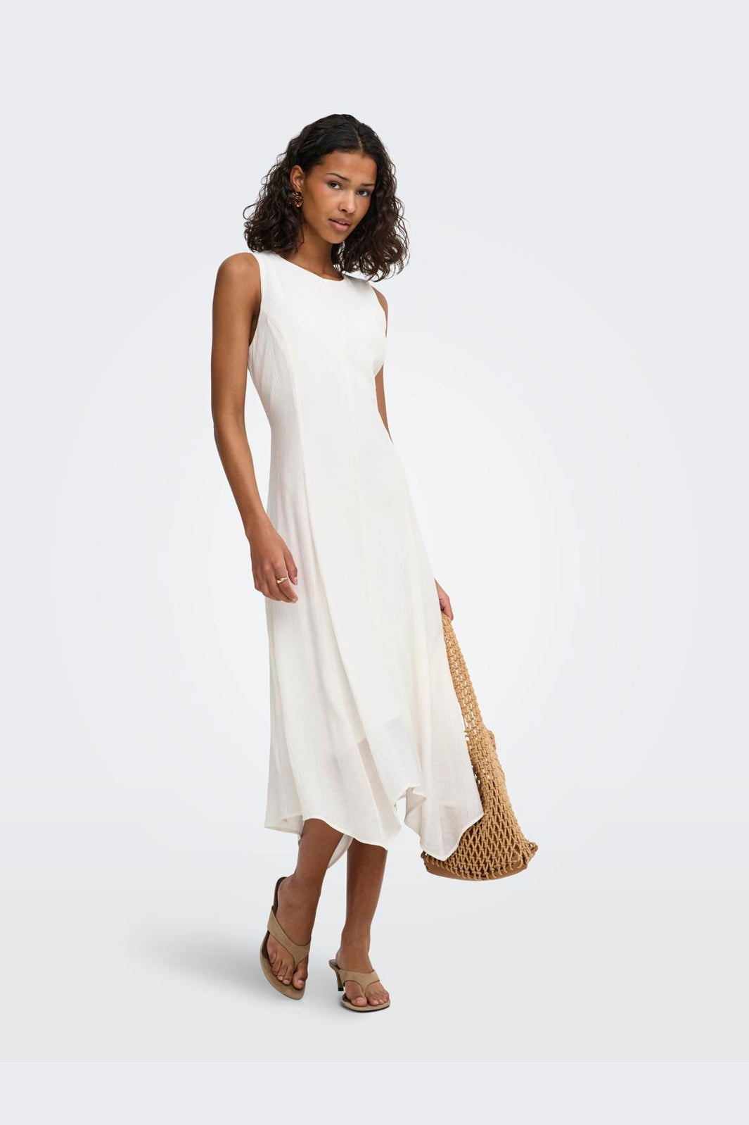 JDY - Jdymyrna S/L Ancle Dress - 5194124 Cloud Dancer