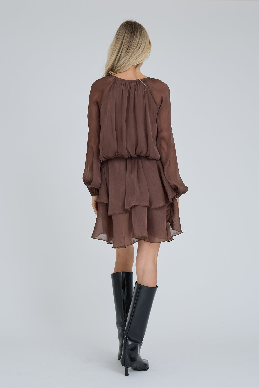 A-View - Ovena Dress AV8284 - 194 - Dark Brown