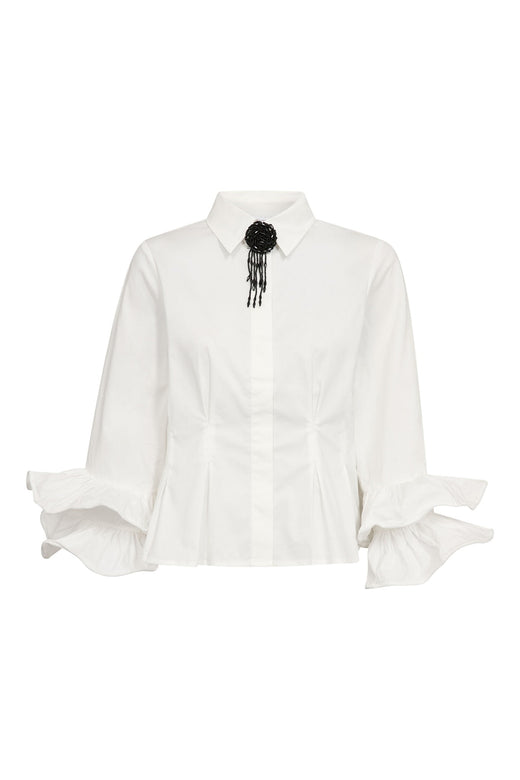 Co´Couture - Halencc Flare Pleat Shirt 500789 - 10001 - White