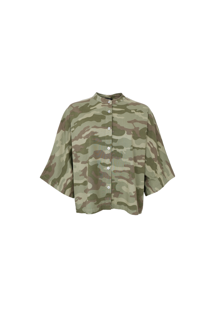 Black Colour - Bcally Loose Shirt 41145 - Camouflage