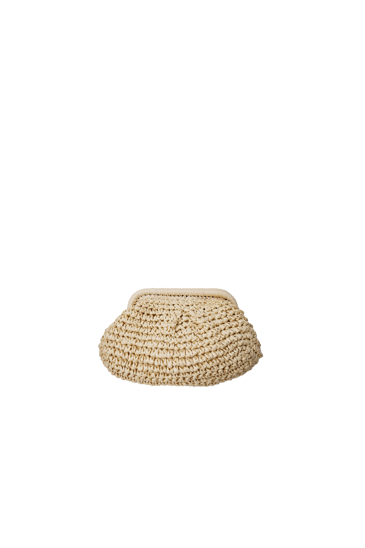 Black Colour - Bczoey Straw Clutch 9384 - Natural