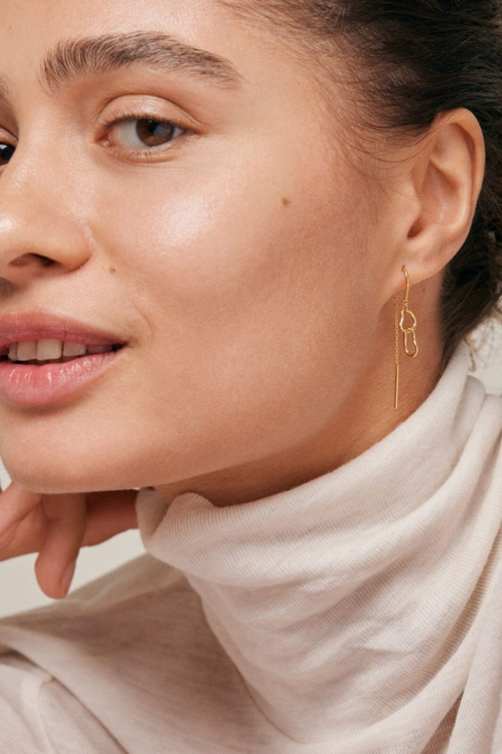 Enamel Copenhagen - Earring, Organic Double Circle - 925S/Gp