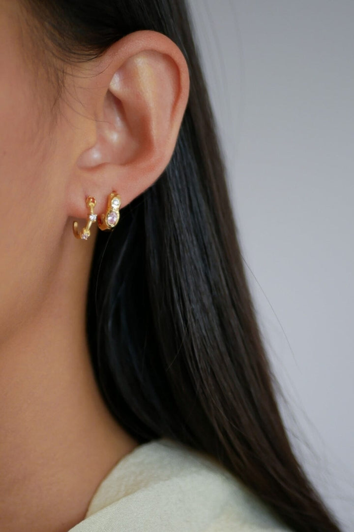 Enamel Copenhagen - Hoops, Leonora - Pink/White Cz