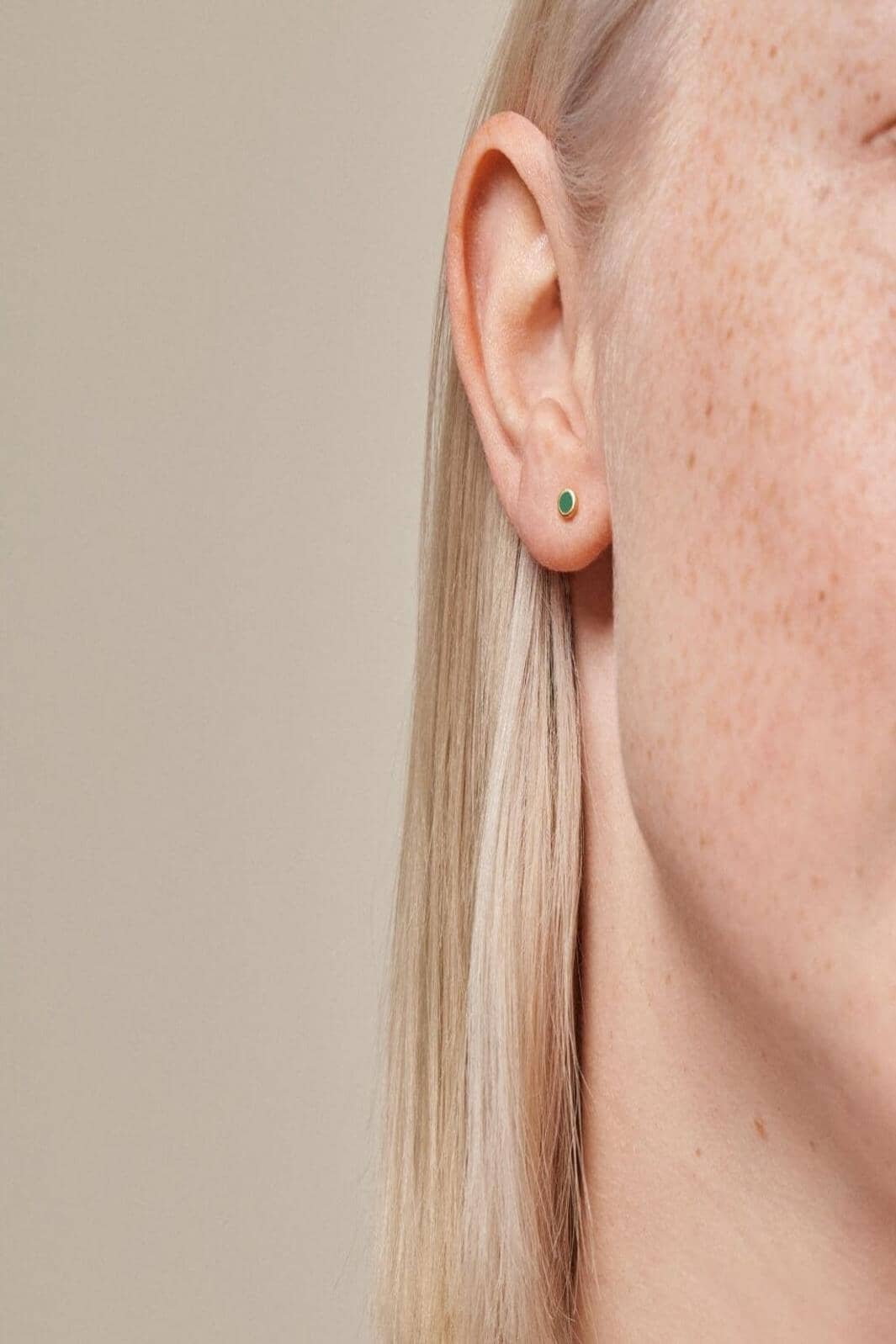 Enamel Copenhagen - Stud, Enamel Dot E313G 1 Pair - Petrol Green