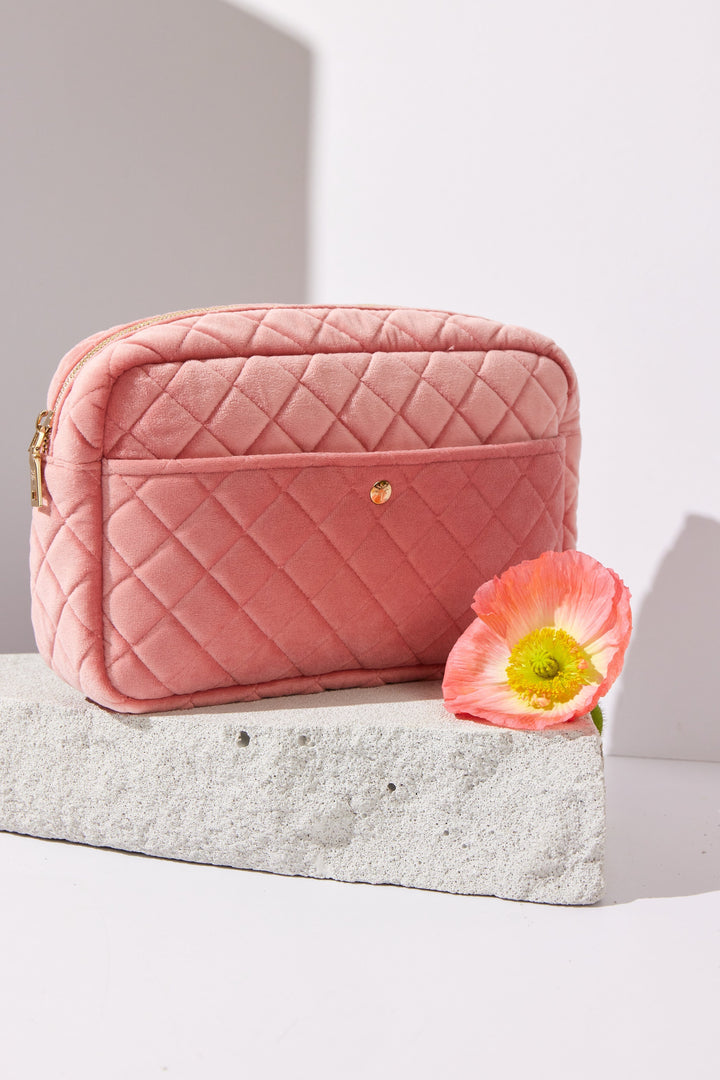 Fan Palm - Beauty Bag Velvet - Rose Velvet