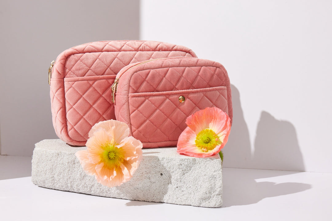 Fan Palm - Beauty Bag Velvet - Rose Velvet