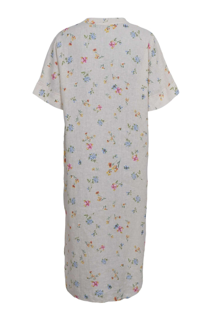 Black Colour - Bcmelina Long Linen Dress 40412 - Flower