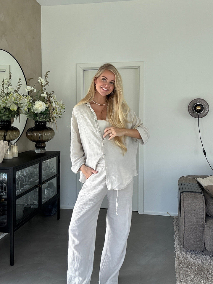 Forudbestilling - A-bee - Sonja Pants - Ecru Bukser 