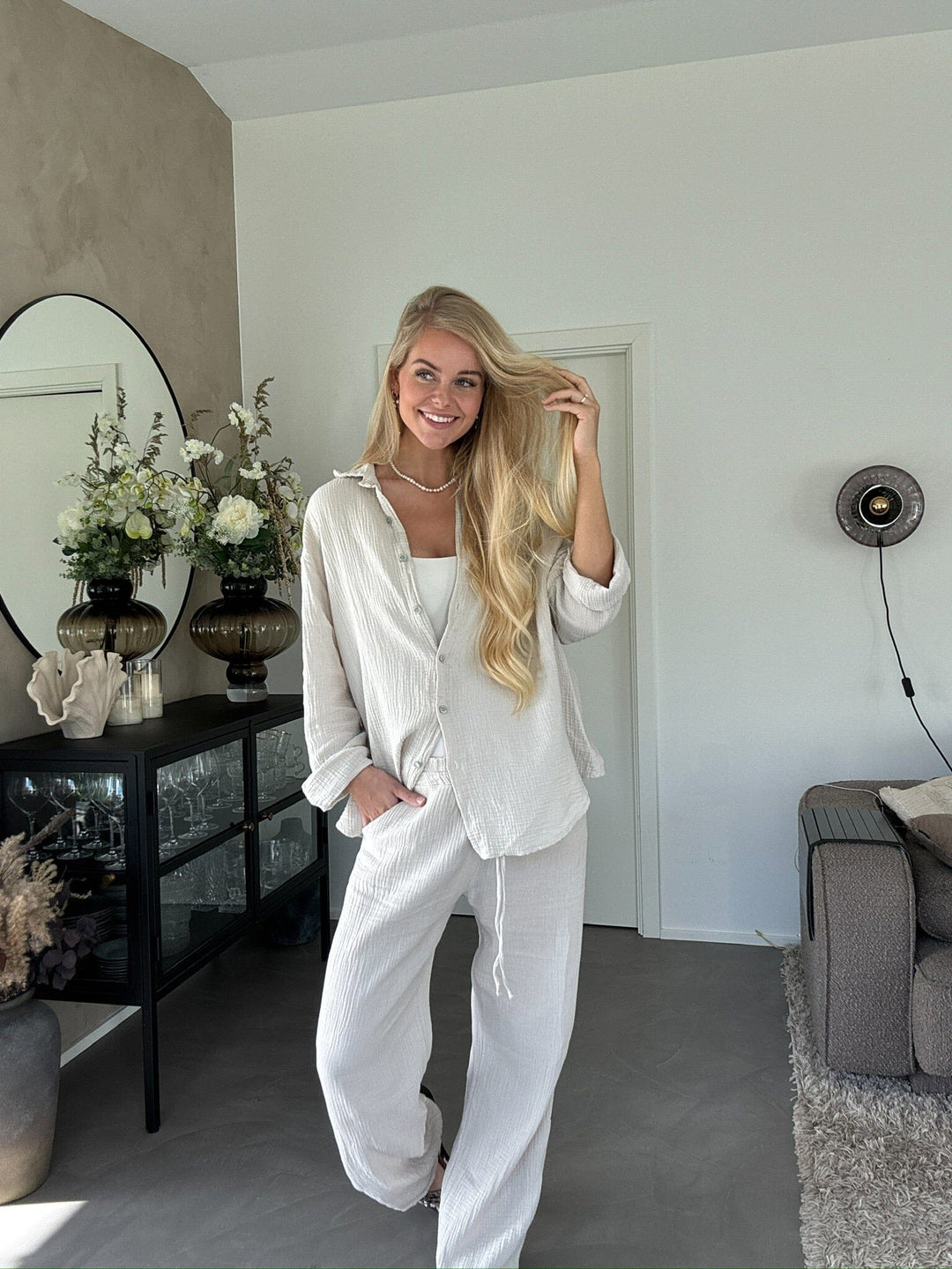 Forudbestilling - A-bee - Sonja Pants - Ecru Bukser 