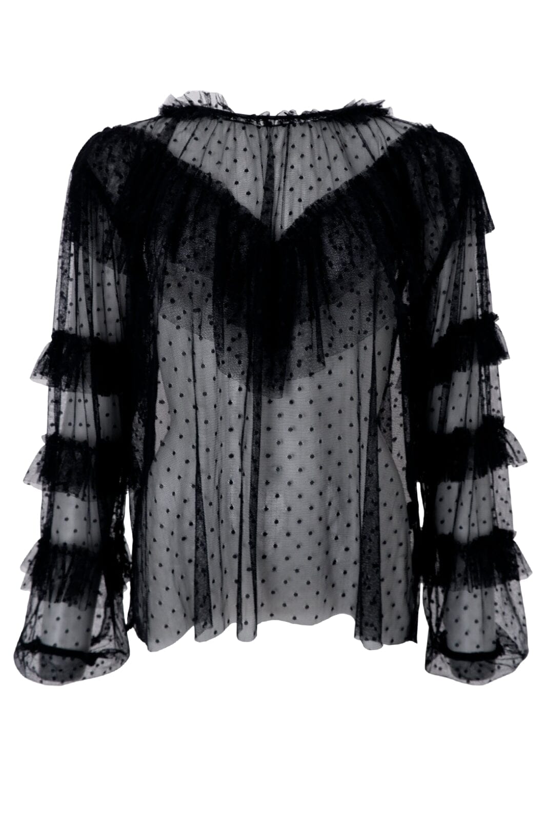 Black Colour - Bcdena Mesh Blouse - Black