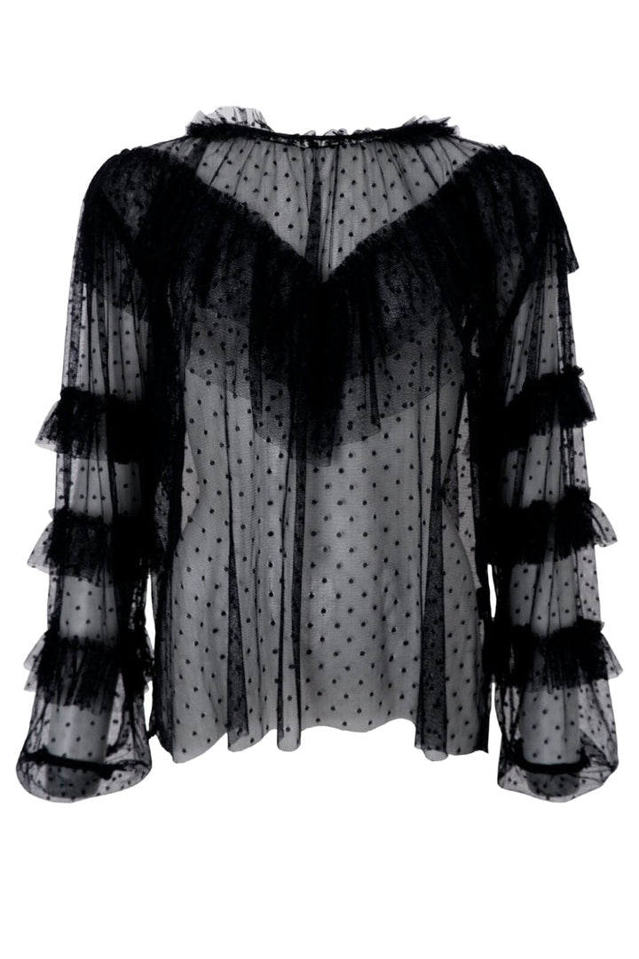 Black Colour - Bcdena Mesh Blouse - Black