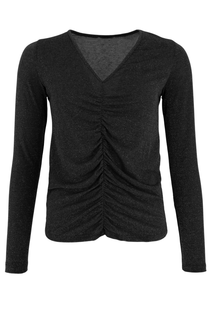 Black Colour - Bcfaye Lurex V-Neck Blouse - Black/Black