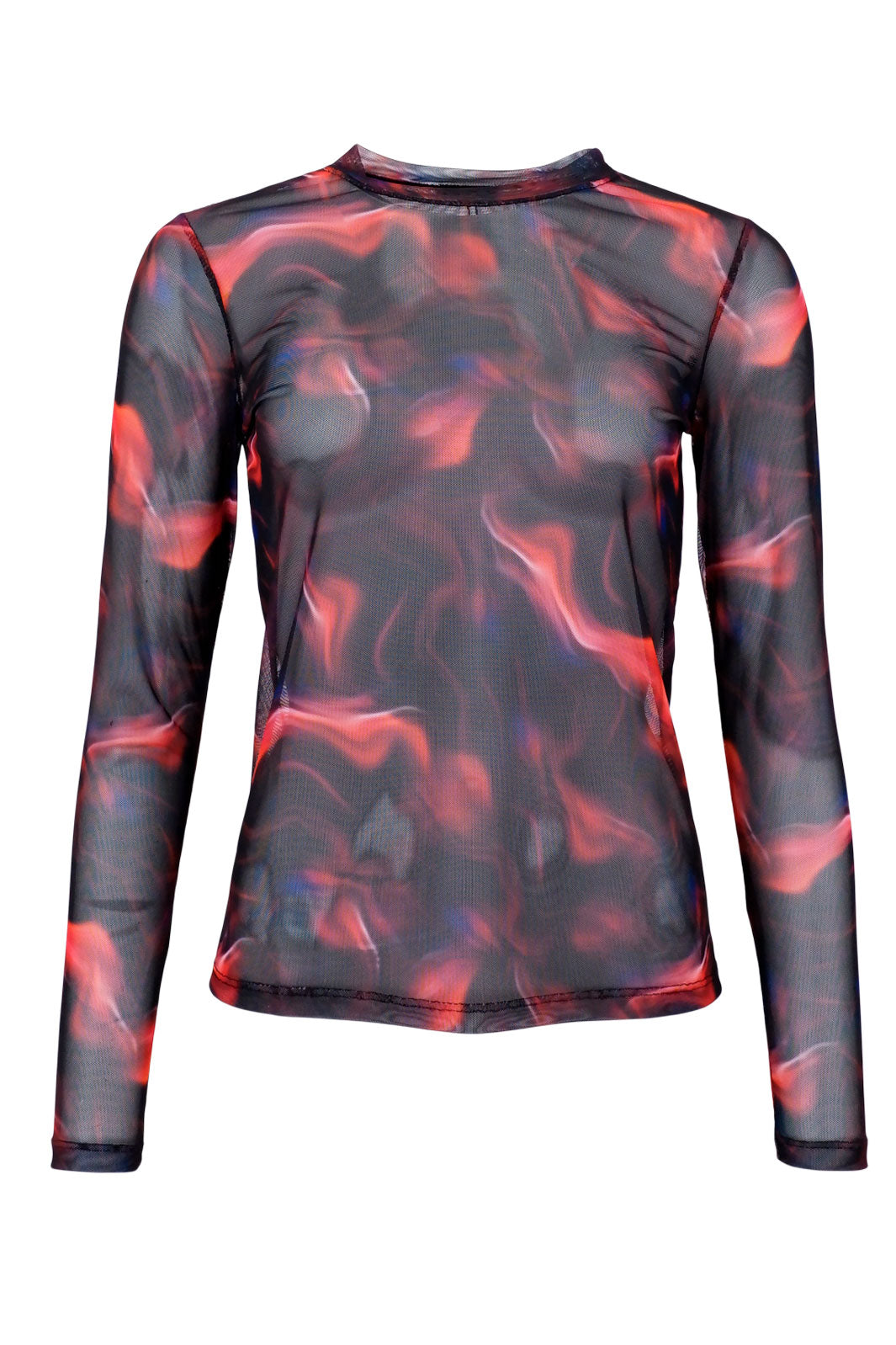 Black Colour - Bcflorence Mesh Blouse - Blurry Red