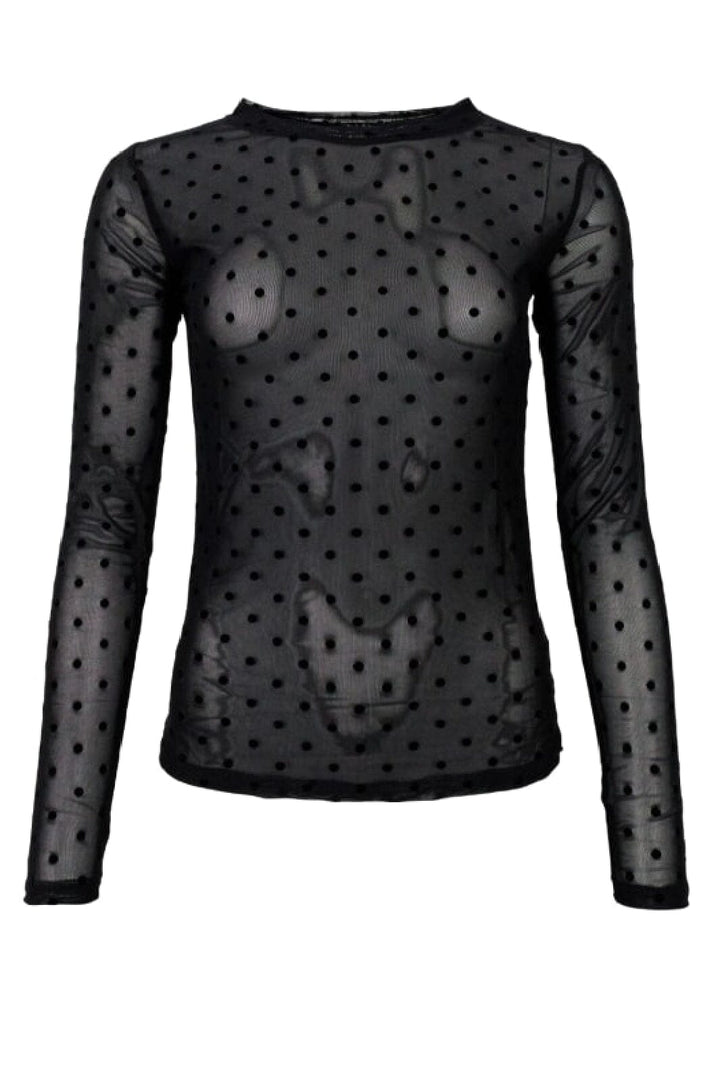 Black Colour - Bcjennie Dotted Mesh Blouse - SHIRTS,MUSTHAVES Black