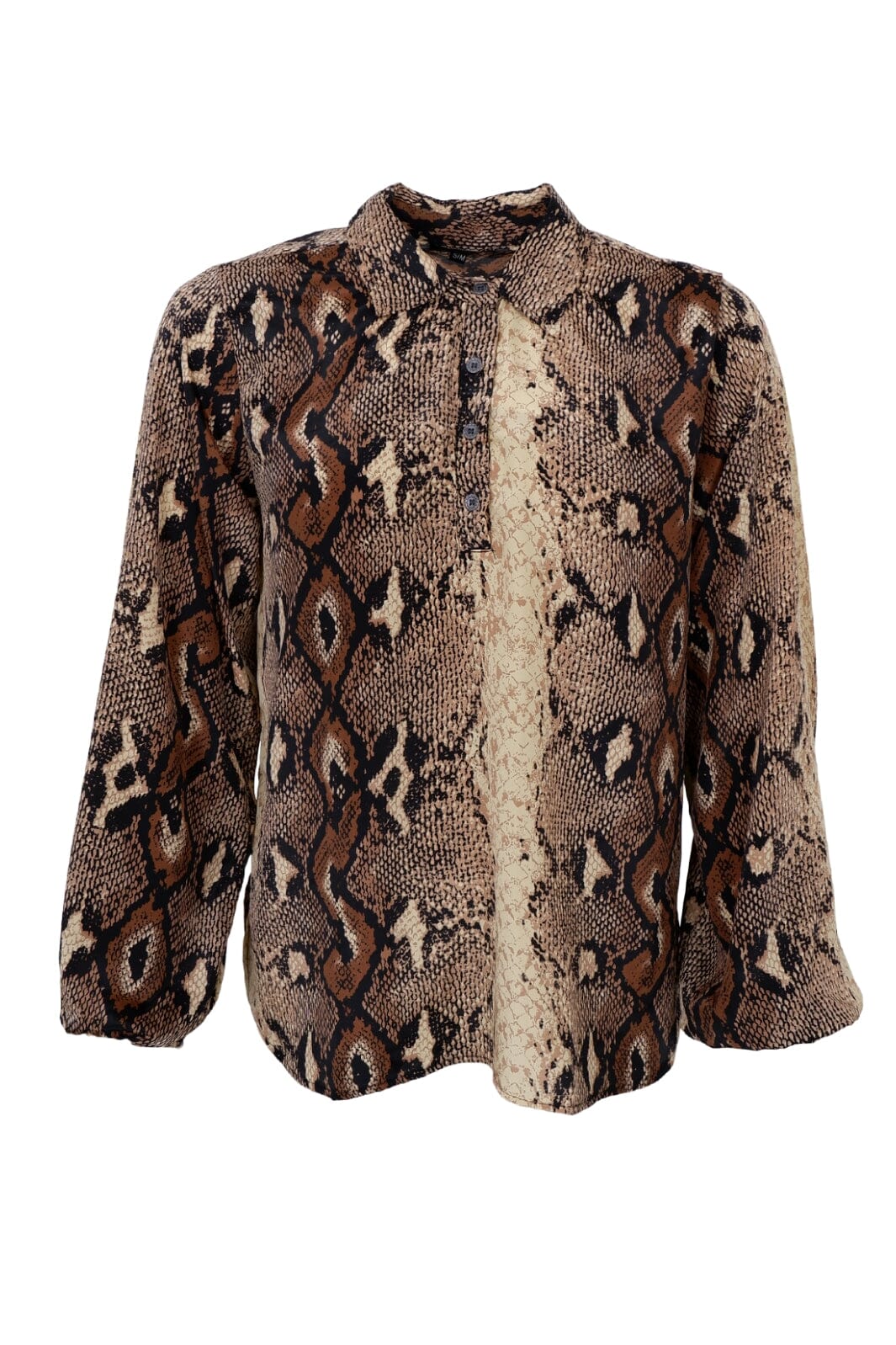 Black Colour - Bcluna Blouse With Collar - Python