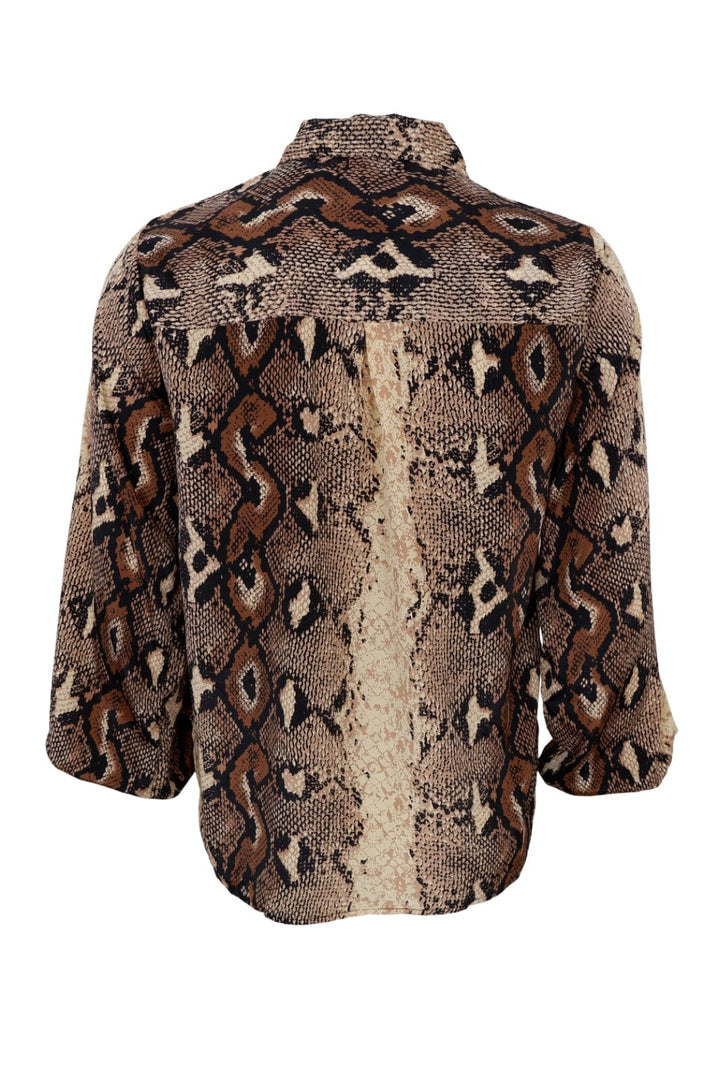Black Colour - Bcluna Blouse With Collar - Python