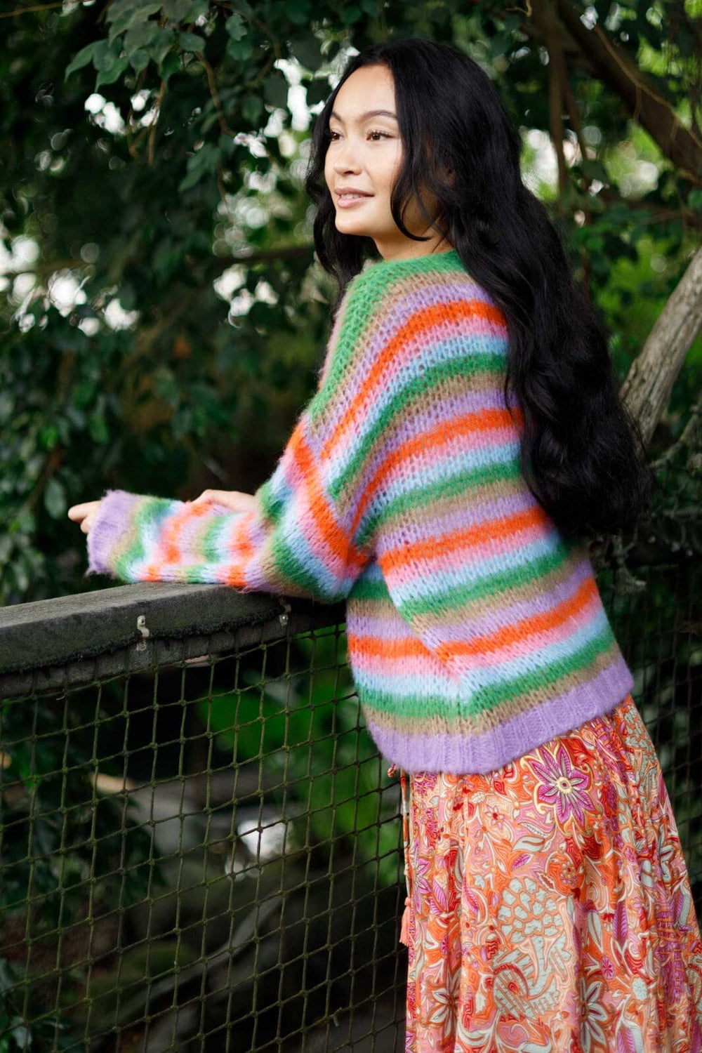 Black Colour - Bcmaddy Striped Cardigan 1210 - Mix Green