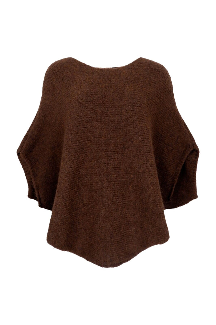 Black Colour - Bcpella Boucle Poncho - Coffee