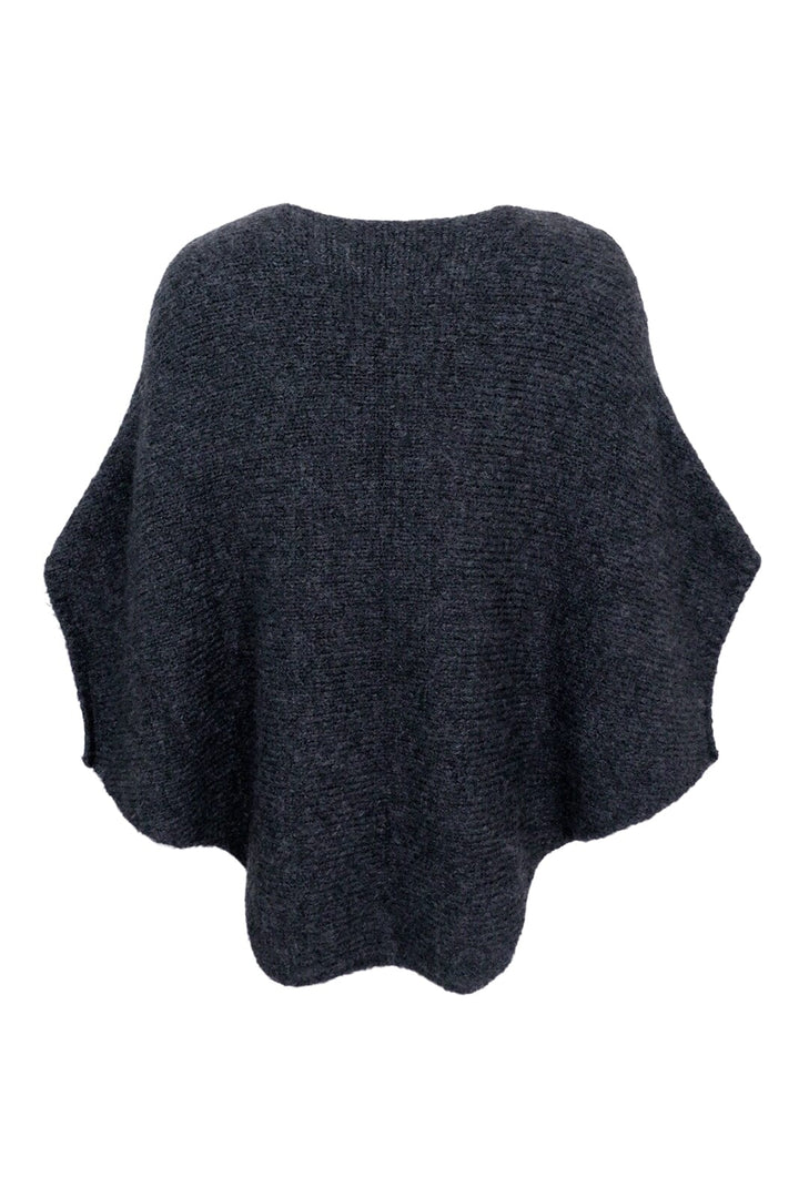 Black Colour - Bcpella Boucle Poncho - Dark Grey