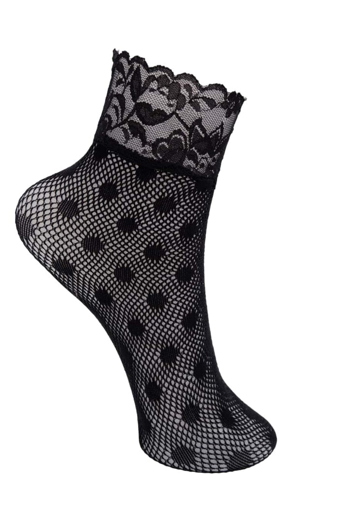 Black Colour - Bctera Anclet Dot Sock 4352 - Black