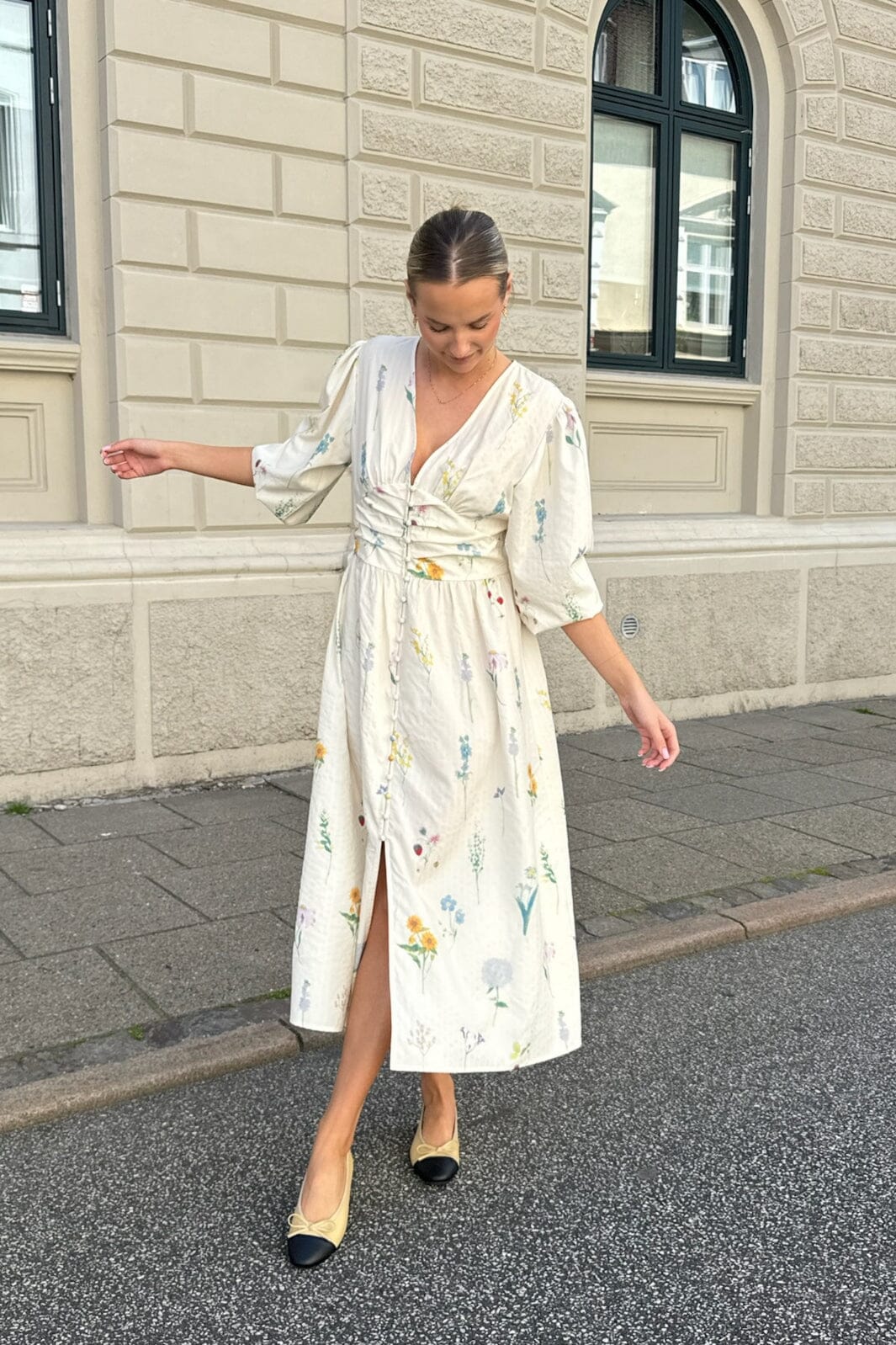 BYIC - Adelic Long Dress - owfp Off White Flower Print