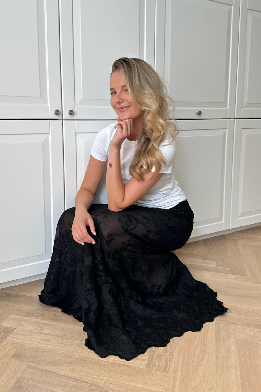 BYIC - Ellinoric Lace Maxi Skirt - vb Vintage Black